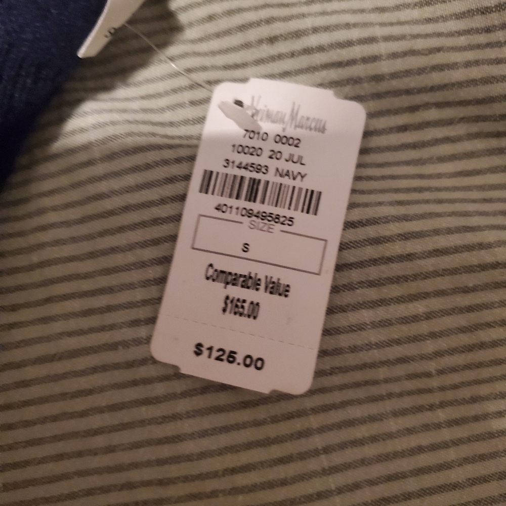 Neiman Marcus Cashmere Collection Cashmere Classic V-Neck Sweater Navy NWT $165 - Picture 10 of 10